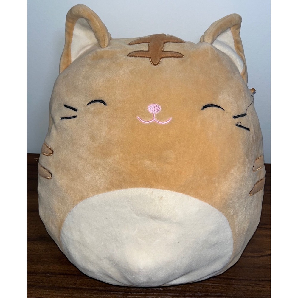 Squishmallows Nathan Orange Tabby Cat Plush 12 Inch Stuffed Animal Toy Tan Brown